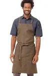 Chef Works Unisex Uptown Cross-Back Bib Apron, Blue/Taupe One Size