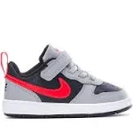 Nike Court Borough Low Recraft Toddler Shoes in Light Smoke Grey/Bright Crimson Size 7 | WSS