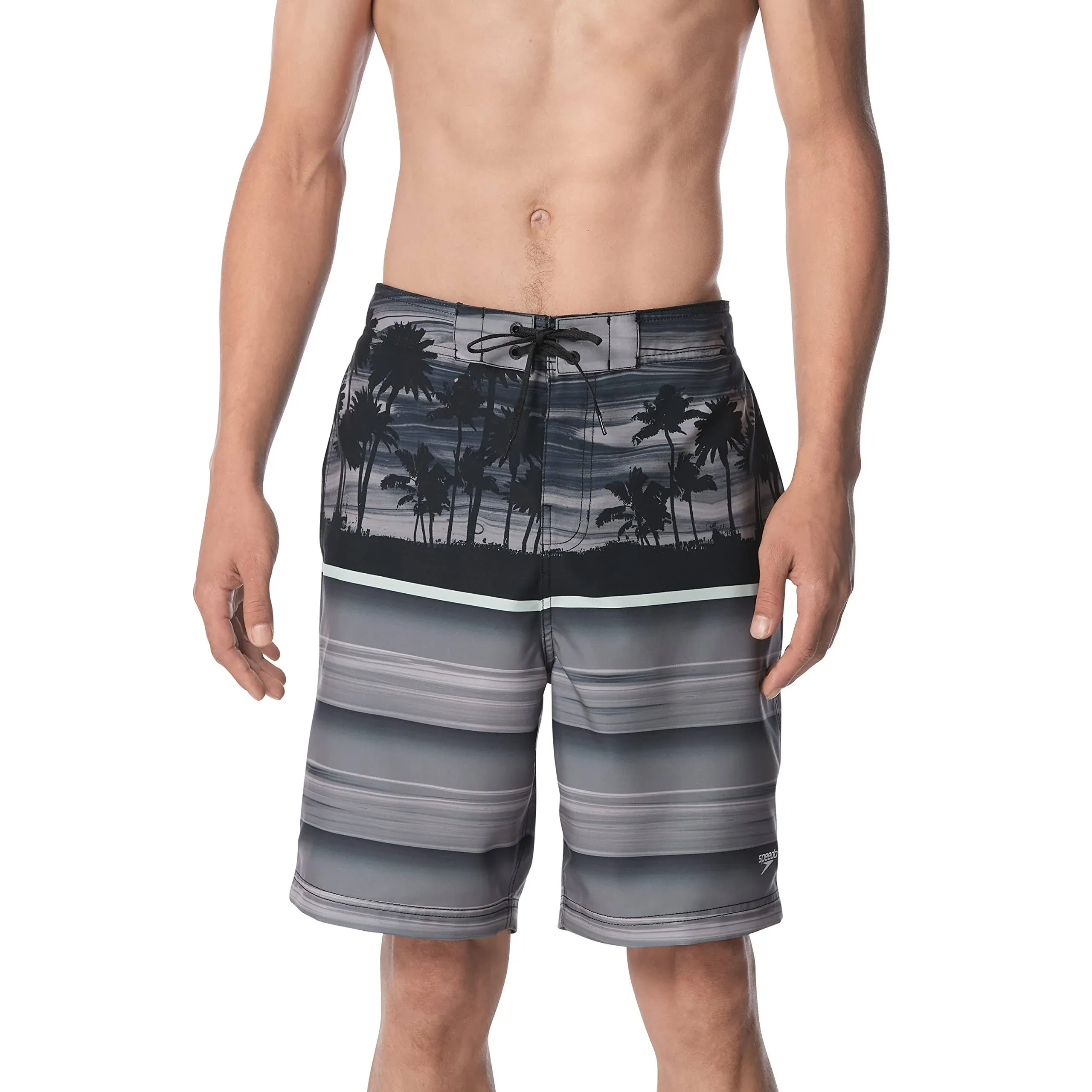 Speedo Men's Swim Trunk Knee Length Boardshort Bondi Striped