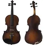 Cecilio CVN-EAS Ebony Fitted Solidwood Violin in Satin Antique with Deluxe Oblong Hard Case Size 4/4 (Full Size)