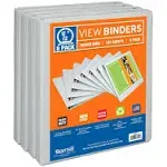 Samsill Durable .5 inch Round Ring View Binder, White, 8 Pack