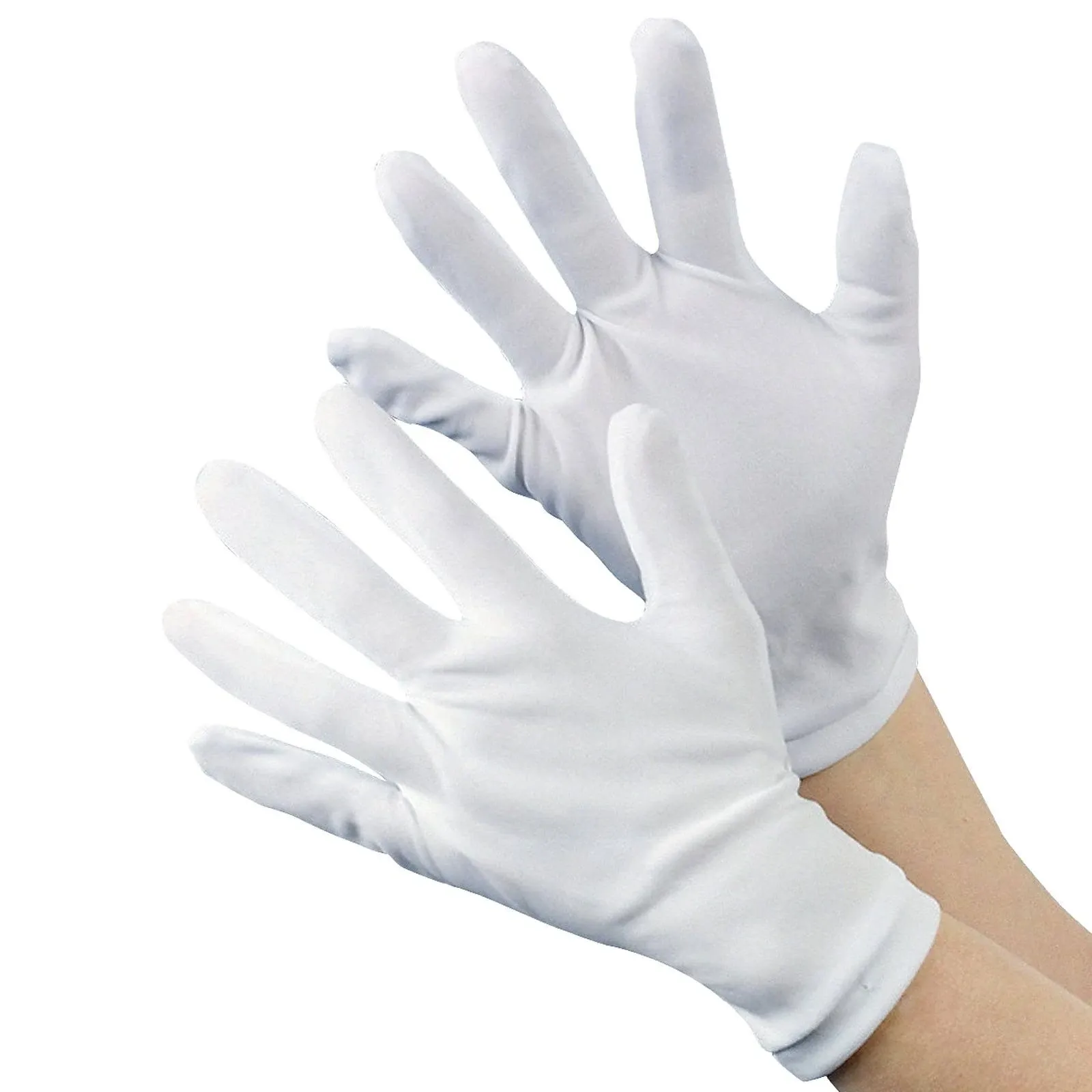 Fun Express Adult&#039;s Polyester White Gloves # 6 Pairs