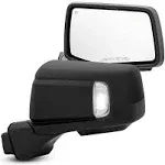 AKKON - Fit 2019-2023 Chevy Silverado 1500 Pickup Truck Tow Mirror Power Heated Turn Signal Blind Spot Light Temp Sensor Black