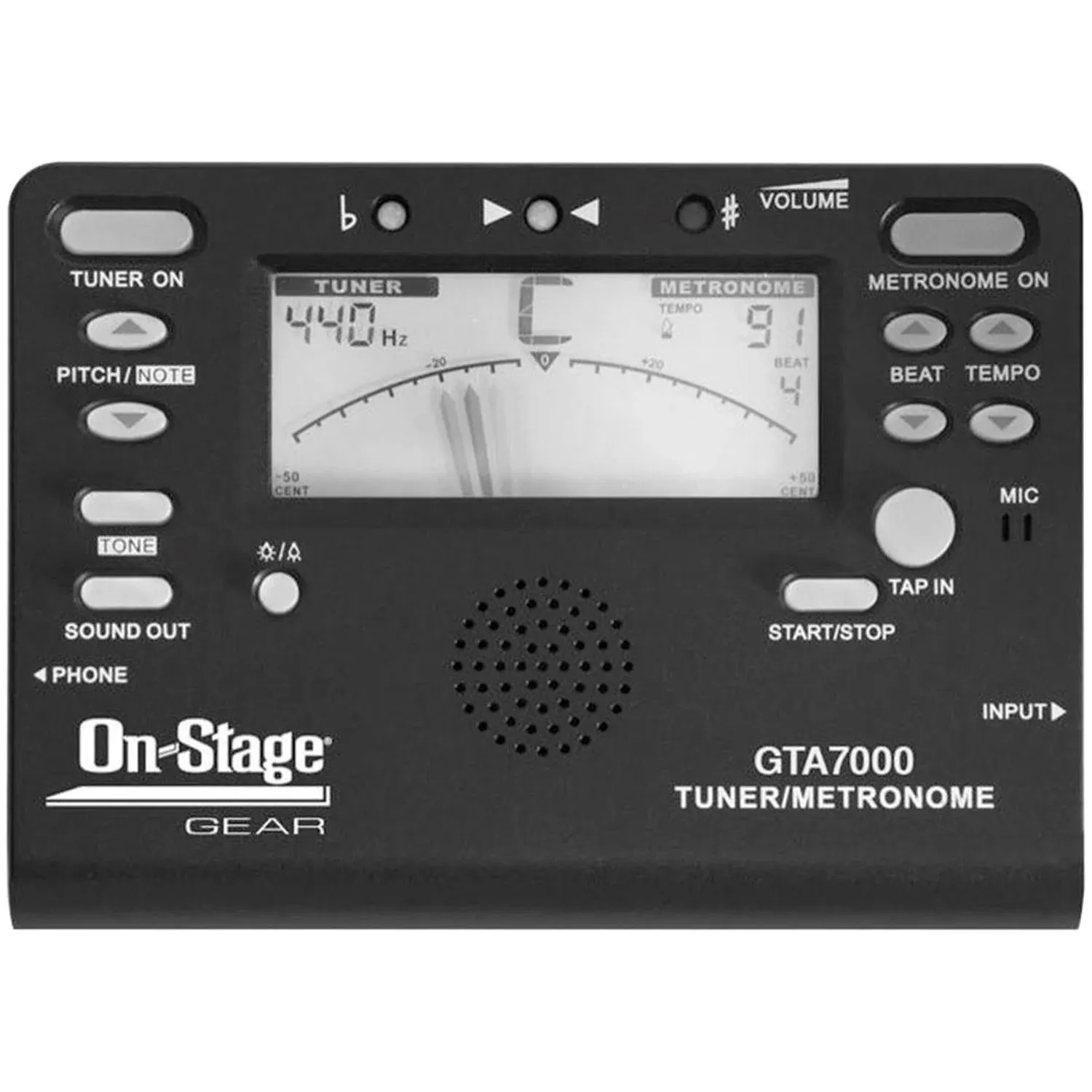 On Stage GTA7000 Chromatic Tuner, Metronome, Tone Generator