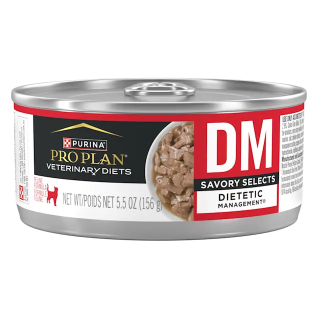 Purina Pro Plan Veterinary Diets DM Dietetic Management Savory Selects Feline Formula Wet Cat Food