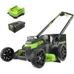 greenworkstools-80V 25" Cordless Battery Dual Blade Self-Propelled Mower w/ 5.0Ah Battery & Rapid Charger | Greenworks Tools