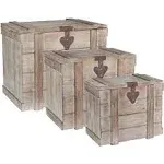 Household Essentials 3 Piece Wooden Home Chest Set