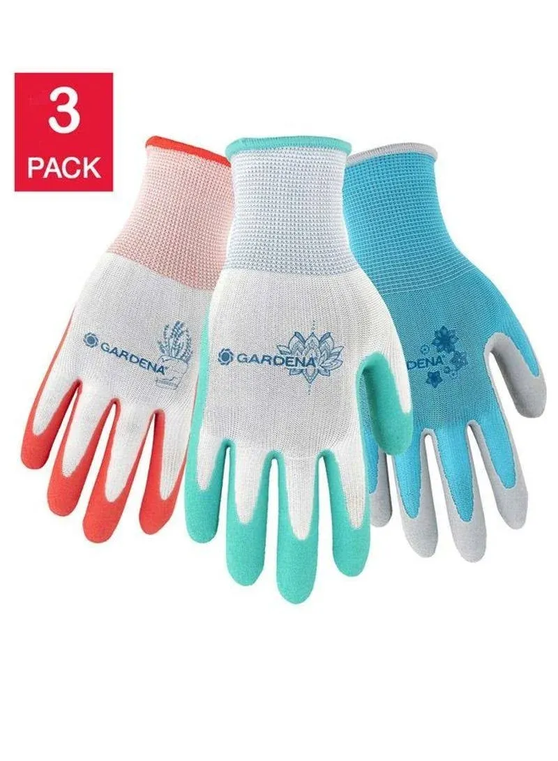 Gardena Gardening Gloves - Latex / Polyester - 9 Pairs