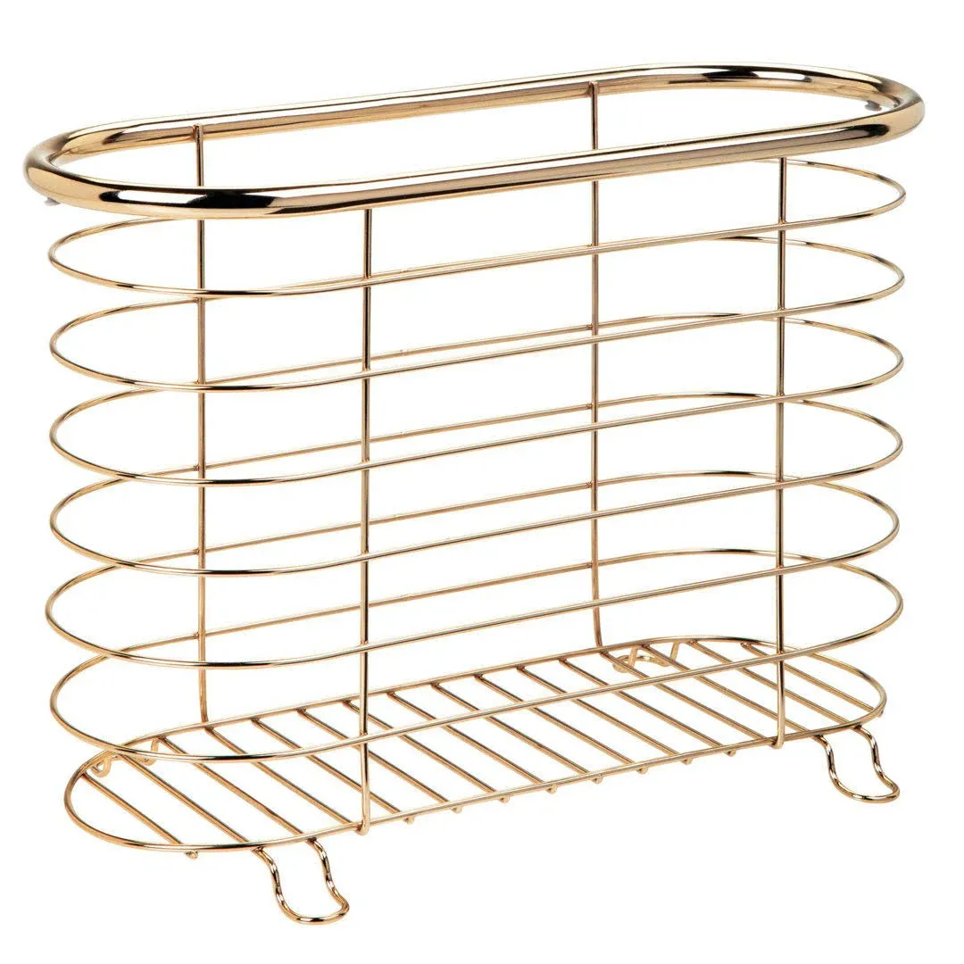 mDesign Steel Magazine Holder Storage Organizer Bin - Soft Brass