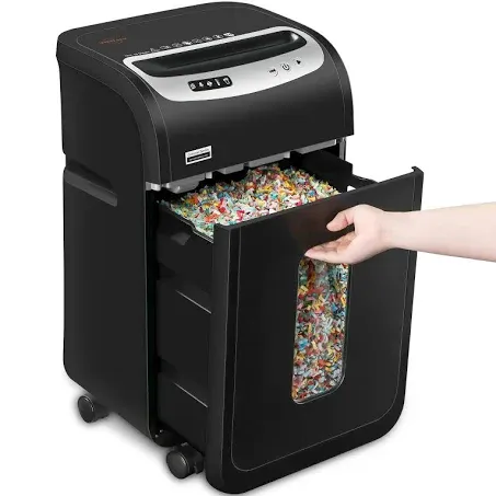 Paper Shredder for Home Office Heavy Duty with 60 Mins Running,VidaTeco 18-Sheet Micro Cut Shredder for Home Use with US Patented Cutter,Shred CD/Card with 7.9-Gal Extra Large Bin,AUTO Jam Proof(ETL)