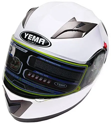 YEMA Helmet Motorcycle Full Face Helmet DOT Approved YM-829 Motorbike Street Bike Racing Helmet with Sun Visor for Adult,Youth Men and Women