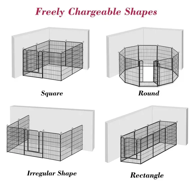 Jhsomdr Dog Playpen Outdoor 8 Panels 40" Height Heavy Duty Metal Dog Pen Pet Dog Fence