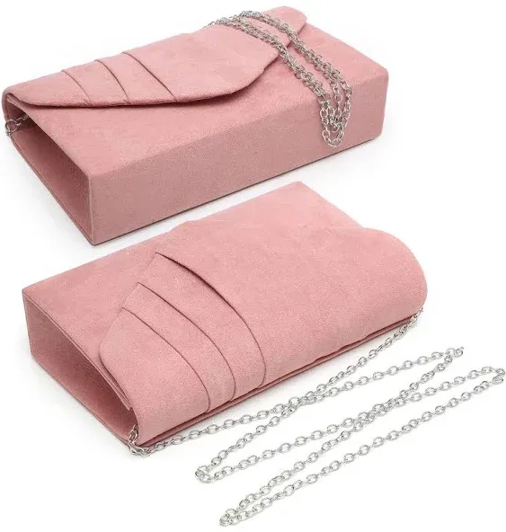 Dasein Women's Evening Bag Pleated Envelope Clutch Handbag Wedding Party Bridal ...