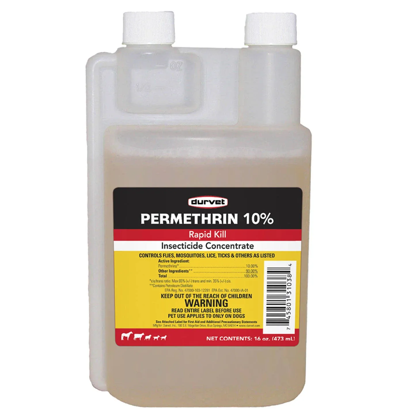 Durvet Permethrin 10% Insecticide Concentrate - 16 oz