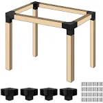 Neorexon Pergola Kit Elevated Wood Stand Kit Woodwork for 4"x 4" (Actual 3.6 x 3.6 inch), Solid Steel Wooden Gazebo Kit for Outdoor 3 Way Right Angle