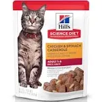 Science Diet Adult Chicken & Spinach Casserole Cat Food, 2.8 oz