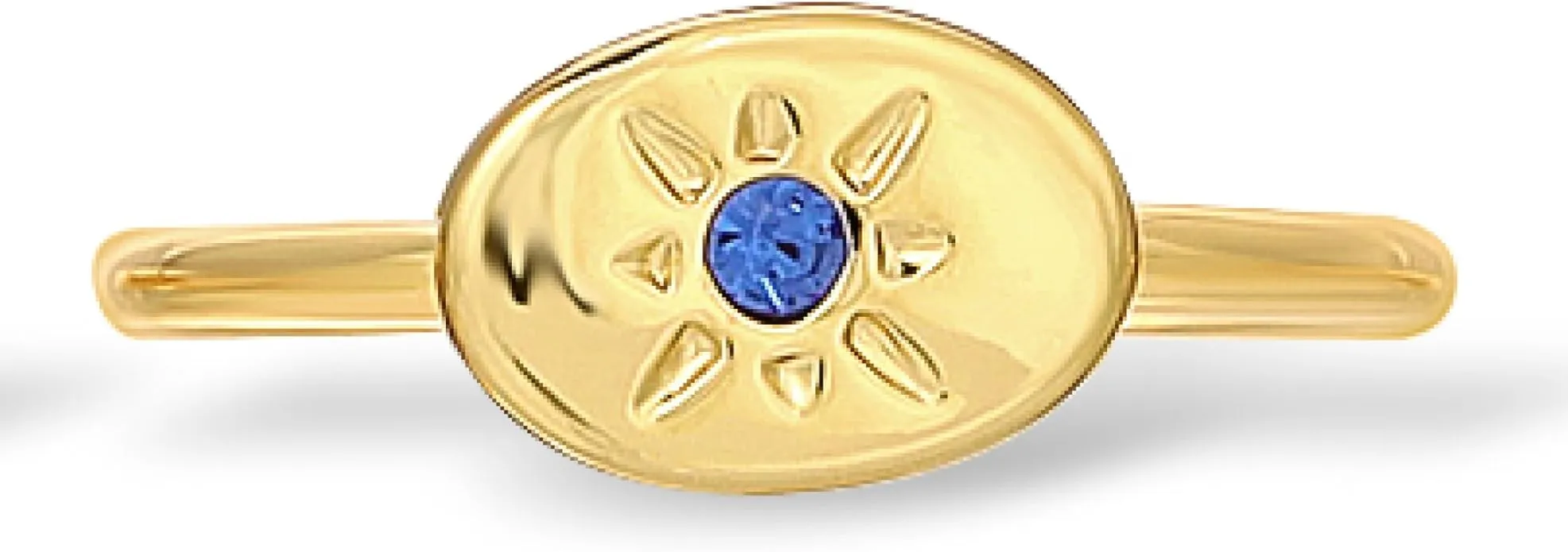 Birthstone Signet Ring September-Sapphire