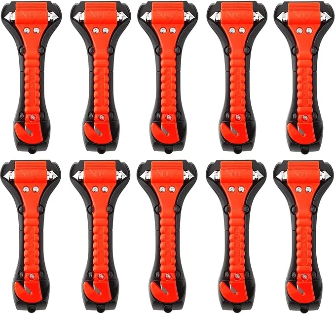 10 PCS Car Safety Hammer Emergency Escape Tool Auto Car Window Glass Hammer Breaker and Seat Belt Cutter Escape 2-in-1 for Family Rescue & Auto Emergency Escape Tools