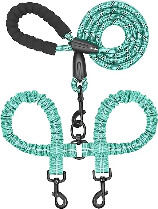 iYoShop Dual Dog Leash, Double Dog Leash, 360 Swivel No Tangle Walking Leash ...