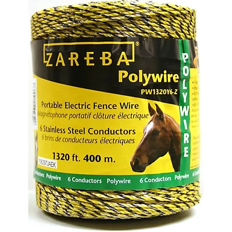 Zareba PW1320Y6-Z Poly Fence Wire, Yellow/ Black