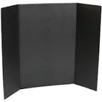 Black Tri-fold Display Board, Corrugated Cardboard, 36 x 48 inches (Pack of 12)