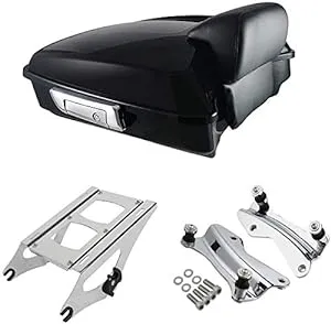 XMT-Moto Razor Tour Pack Luggage Kit w/Two-Up Tour Pack Mounting Rack+Docking Hardware Kit for Harley Davidson Touring Road King, Road Glide, Street Glide and CVO Models 2014-2024