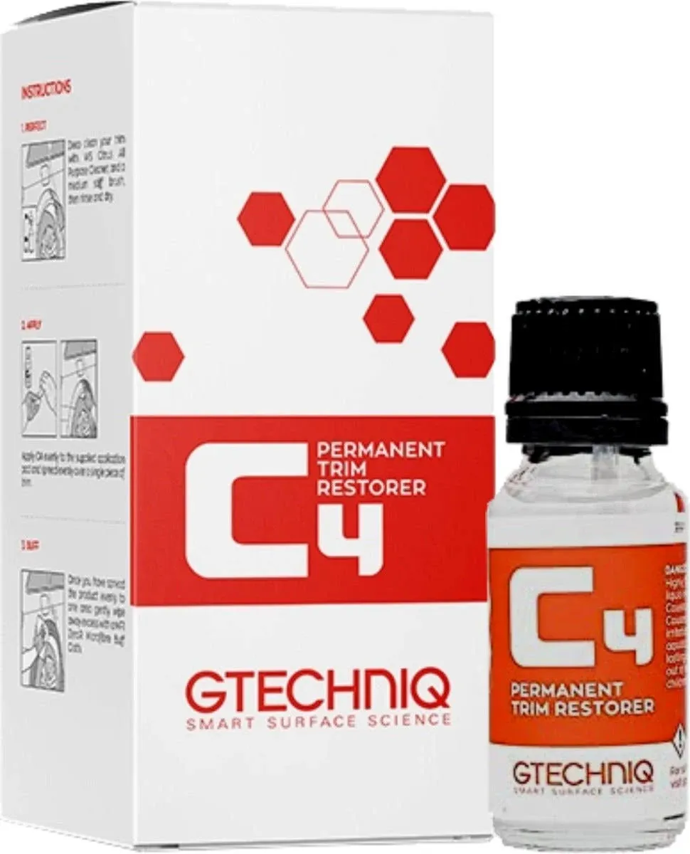 Gtechniq - C4 Permanent Trim Restorer - Restores Faded Trim to New Condition; Exceptionally Thin Optically Clear Film, Protective Durable Coating for Up to 2 Years (30 milliliters)