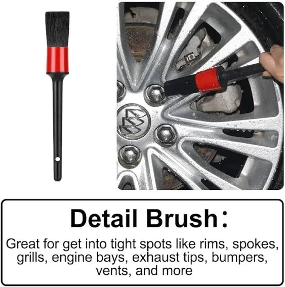 Car Wheel Rim Tire Brush Set, Car Detailing Wash Kit, Long Soft Wheel Brush, Car Detail Brushes Accessories for Automotive Cleaning Wheels, Interior,Exterior,Dirty Tires