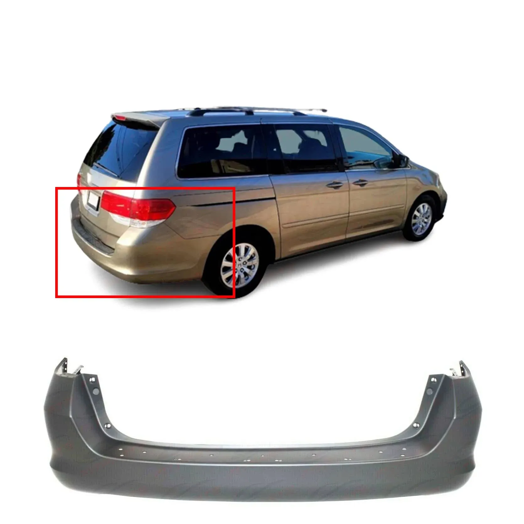 FitParts Compatible with Rear Bumper Cover 2005-2010 Honda Odyssey EX-L EX LX ...