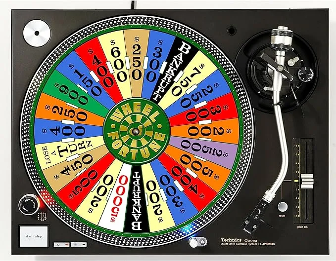 DJ Game Show #2 Fortune Wheel 12" inch Slip Mat Turntable Slipmat DJ Platter Pad x1