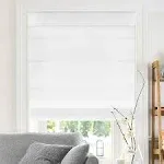 Belgian Snow Cordless Light Filtering Privacy Polyester Roman Shades 23&#034;W x 64&#034;L