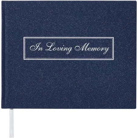 Funeral Guest Book for Memorial Service in Loving Memory Guest Book for Funeral Guest Sign in Book (Book, Navy)