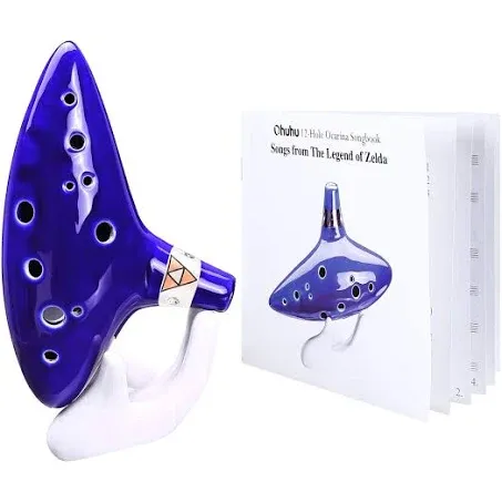 Ohuhu Zelda Ocarina with Song Book (Songs from The Legend of Zelda), 12 Hole Alto C Zelda Ocarinas Play by Link Triforce Zelda Fans with Display Stand Protective Bag