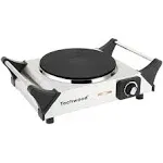 Techwood Hot Plate, Techwood Single Burner for Cooking, 1500W Countertop Electric Stove with Adjustable Temperature Stay Cool Handles, 7