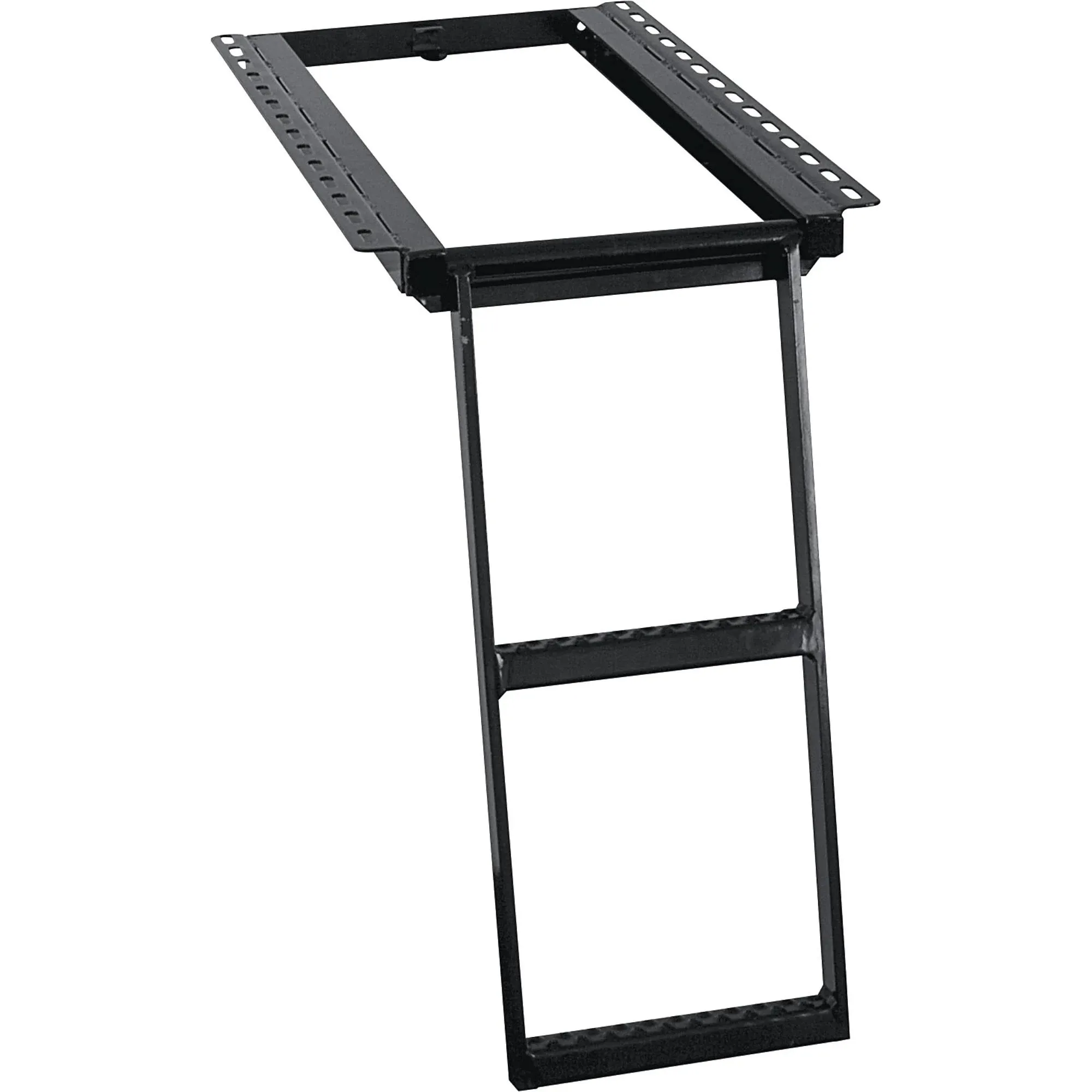 Buyers Products 5232000 2-Rung Black Black Powder-Coated Retractable Truck Step