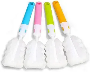 4pcs Bottle Brushbottle Washer Set Long Sponge Bottle Cleaning Brushes Baby Bott