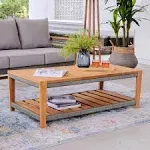 Cambridge Casual Cambridge Casual Nassau Teak Wood Patio Coffee Table with Shelf 170879-TW-XX-XX-RG