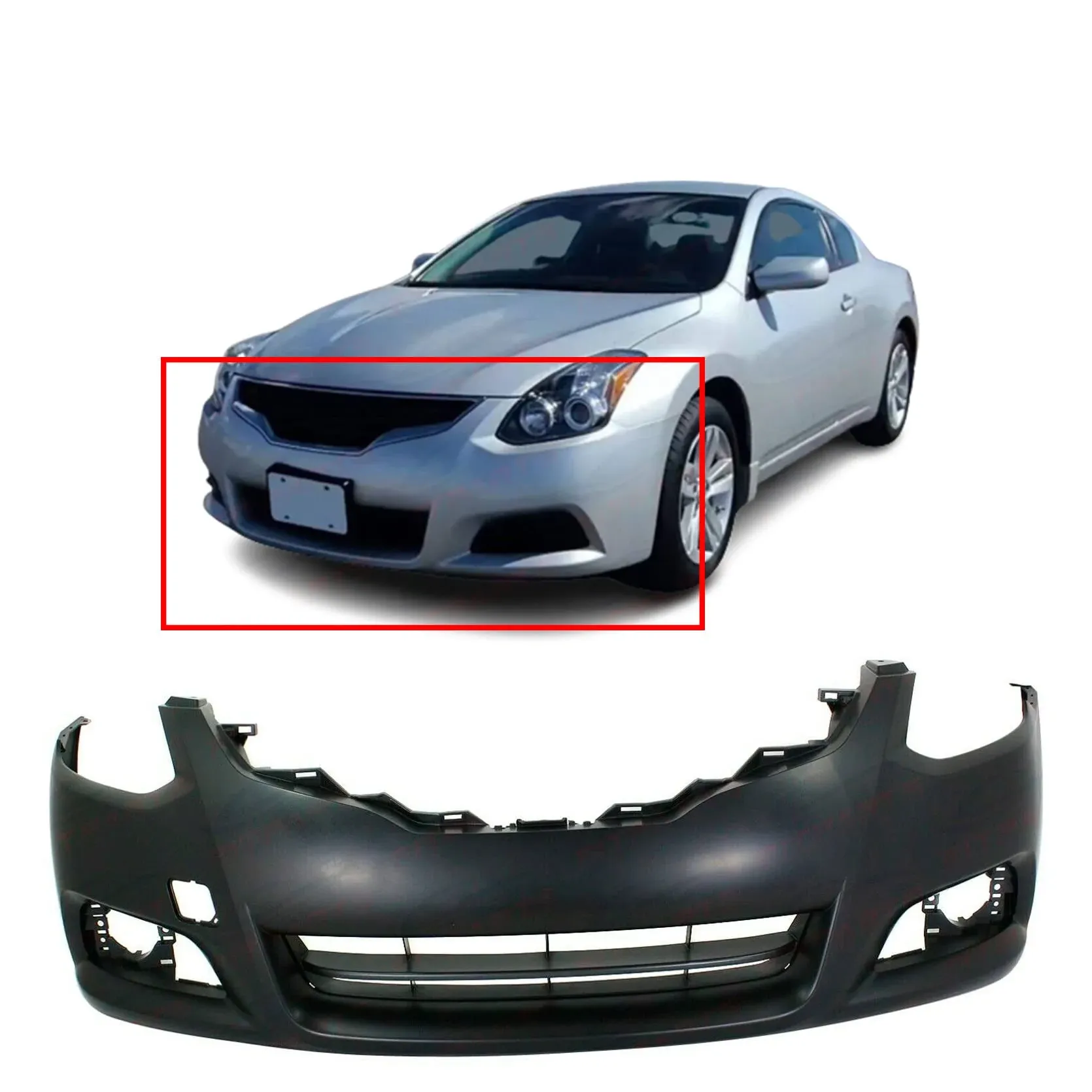 Primed Front Bumper Cover  for 2010-2013 Nissan Altima Coupe 10-13 NI1000275