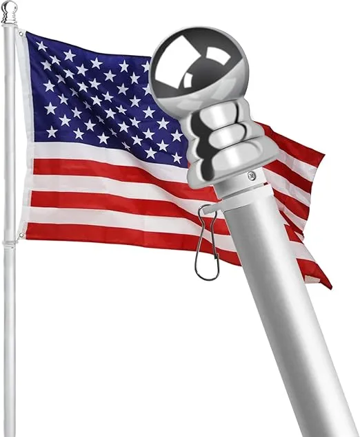 6 ft Heavy Duty Aluminum Tangle Free Spinning Flag Pole