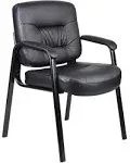 Boss Executive Mid Back LeatherPlus Guest Chair Black