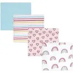 Hudson Baby Cotton Flannel Receiving Blankets, Modern Rainbow