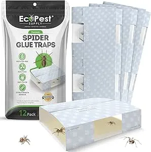 Spider Glue Traps – 12 Pack | Sticky Indoor Pest Control Trap for Spiders