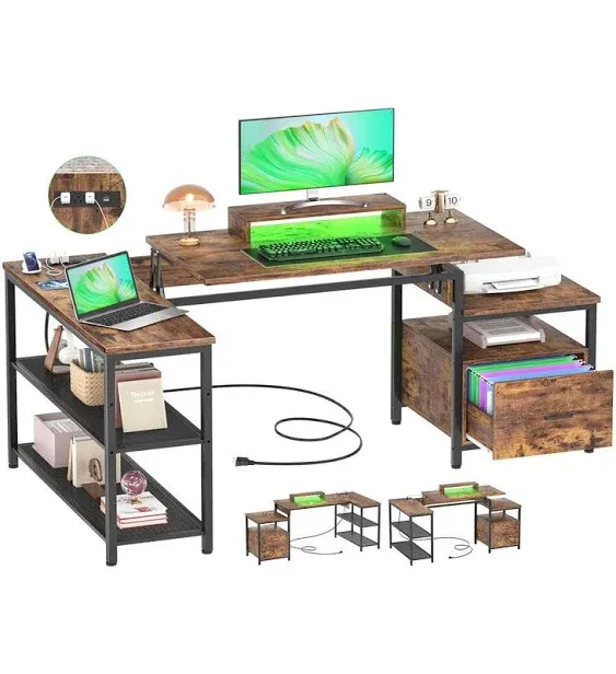 AODK 70 inch L Shaped Computer Desk