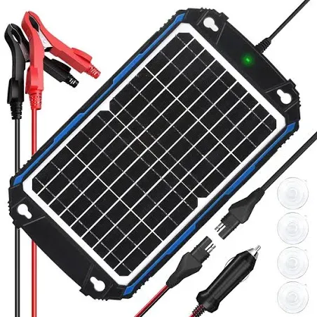 Suner Power 12V 50W Solar Battery Charger Maintainer, Built-in UltraSmart MPPT Controller, Adjustable Mount Bracket, Waterproof 50 Watt Solar Panel