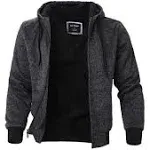 Facitisu Heavyweight Sherpa Lined Fleece Hoodie Sweatshirts for Men Winter Zip Plus Size Jacket