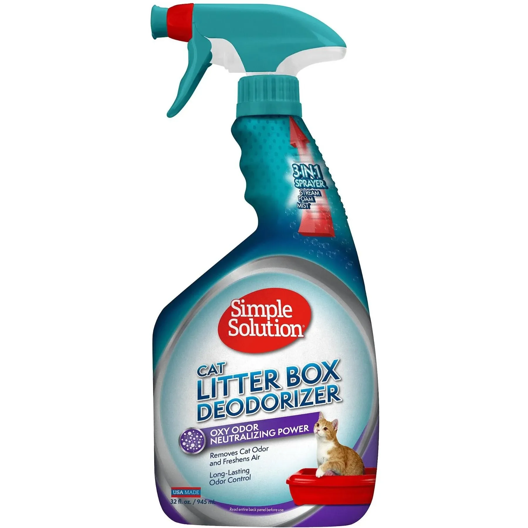 Simple Solution Cat Litter Deodorizer | Litter Box Odor Eliminator | 32 Ounces