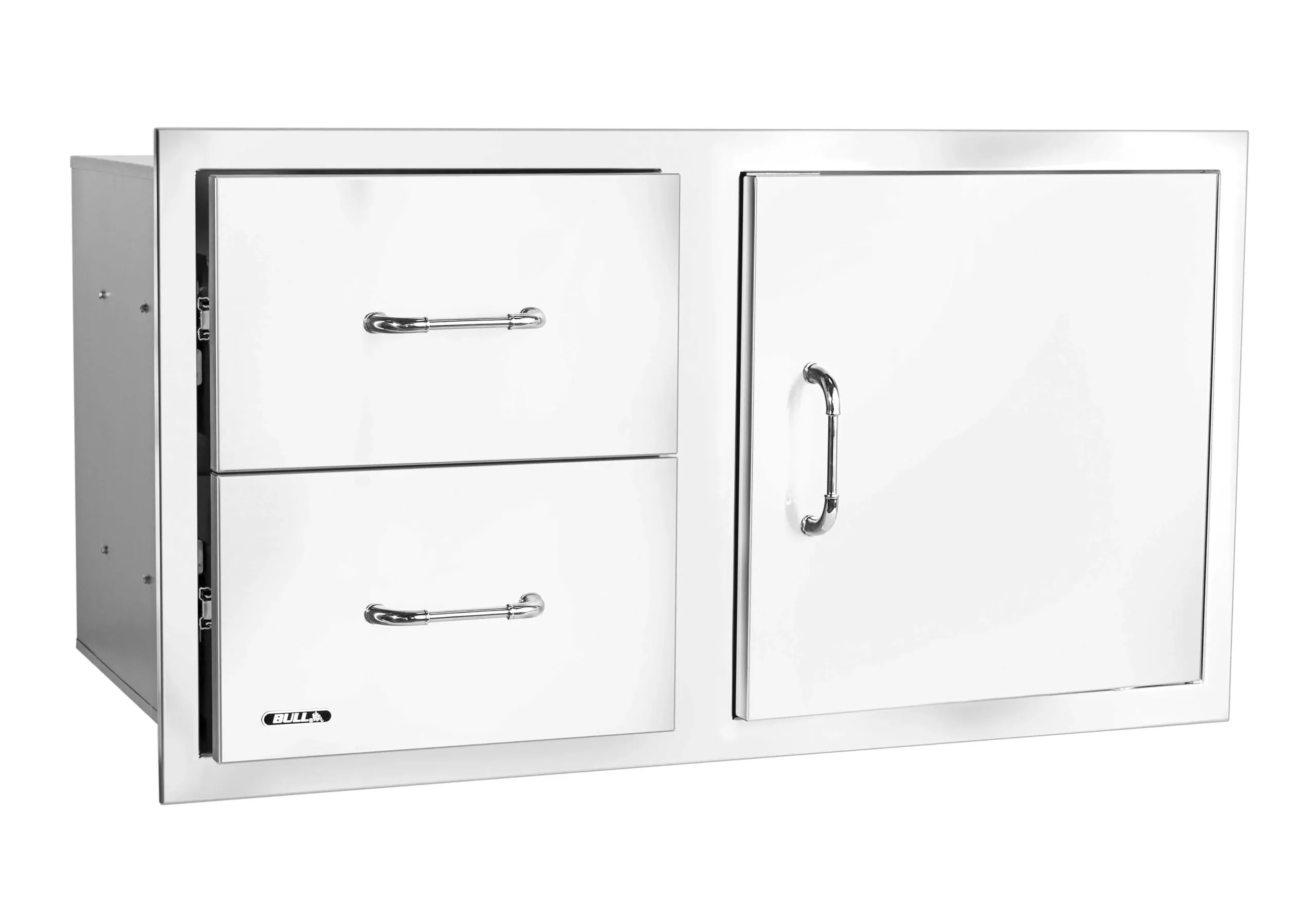 Bull Outdoor Products 30" S/S Single Storage Door w/ 2 Drawer Combo w/Reveal, Stainless Steel