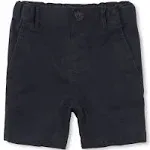 The Children's Place Baby and Toddler Boys Uniform Stretch Chino Shorts | Size 6-9 M | New Navy | Cotton/Spandex