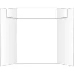 Eco Brites Too Cool Tri-Fold Poster Board, 24 x 36, White/White