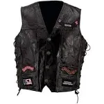 Diamond Plate Rock Design Genuine Buffalo Leather Vest